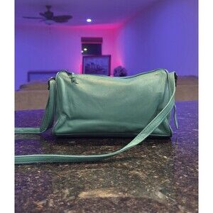 Sophistique Vintage 100% Genuine, Leather  Crossbody Teal Clutch Bag